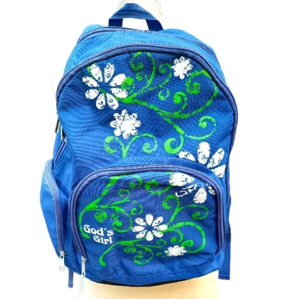 ‎Swanson Blue Backpack Floral Pattern God's Girl